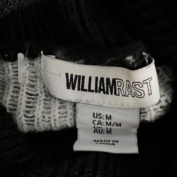 William Rast Turtleneck Pullover Sweater Black/Gray Houndstooth Size Medium - Picture 8 of 9